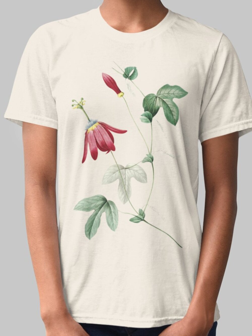 Maypop Vintage Floral Print Short Sleeve Graphic Tee T-shirt S-XXL